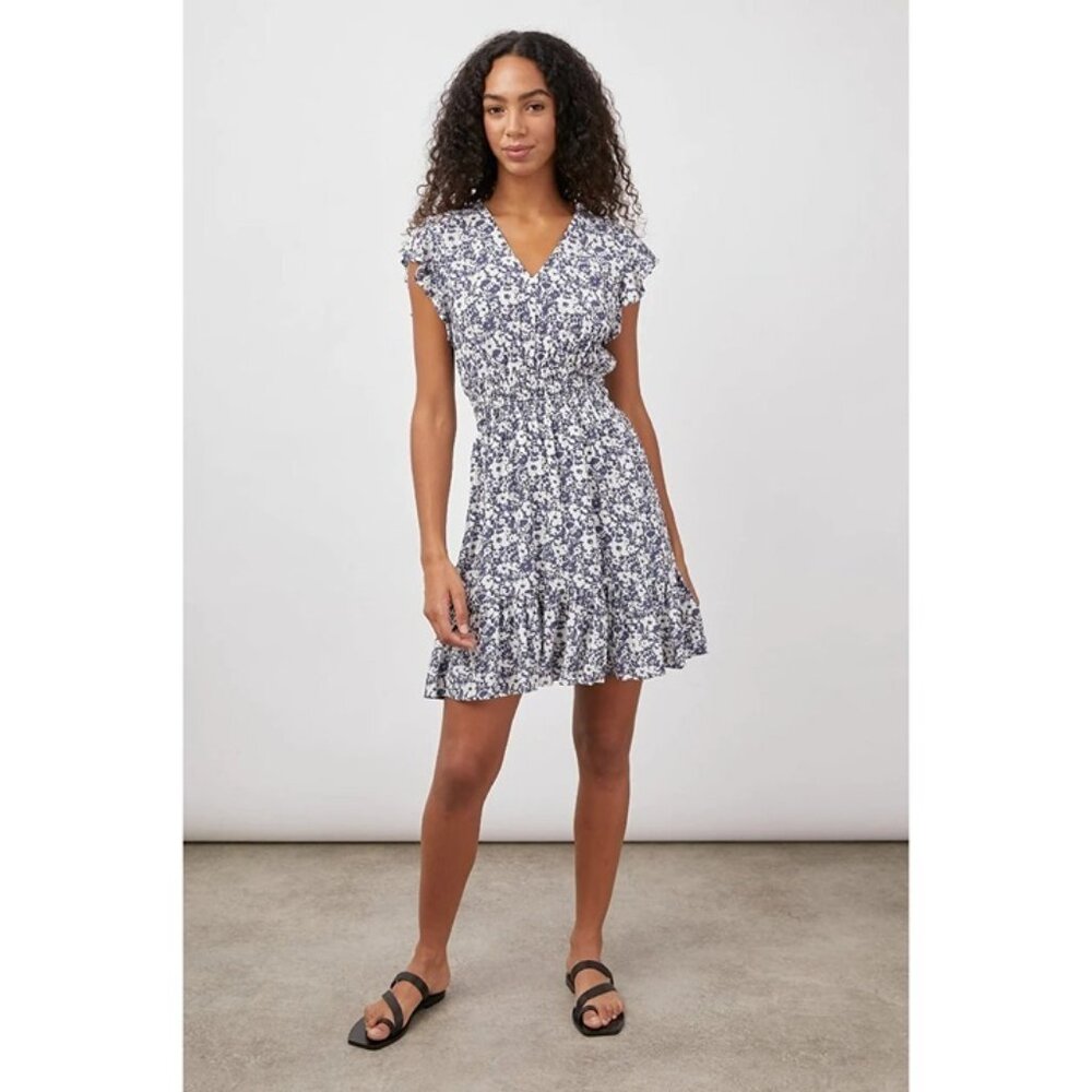 Closet Closing Sale! Rails dress women's XS blue white floral Tara short sleeve - Picture 9 of 9